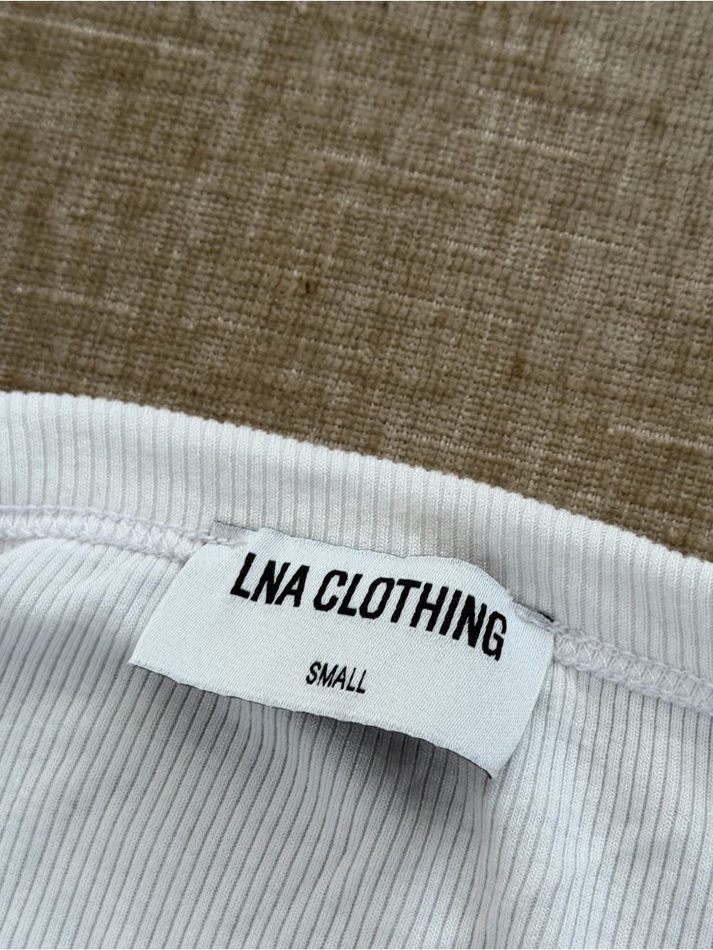 LNA White Ribbed Tank Top